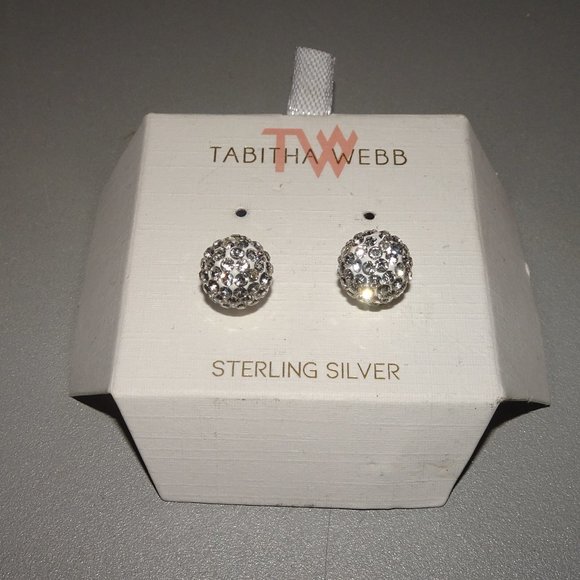 Tabitha Webb Sterling Silver Disco Ball Stud Pierced Earrings - Picture 2 of 3